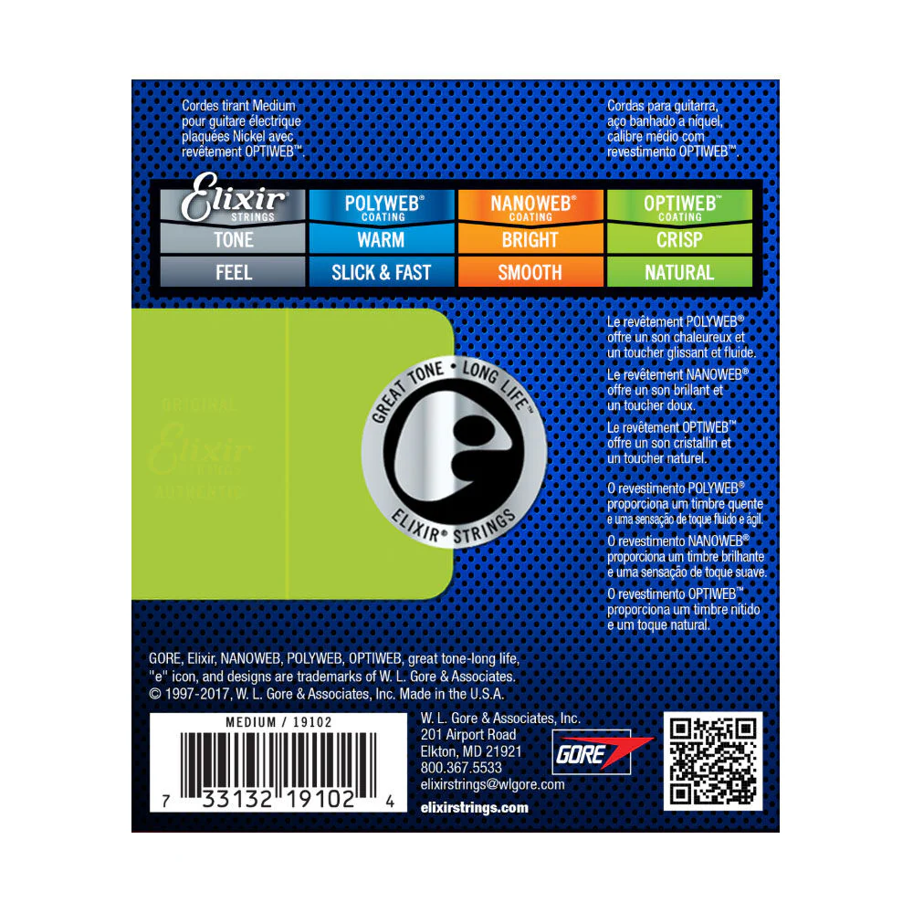 Elixir #19102 Electric Guitar Strings Optiweb Steel 11-49 Medium - Image 2