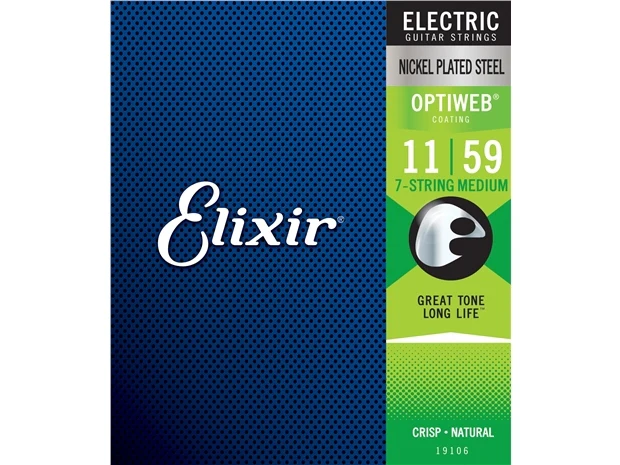 Elixir #19106 Electric Guitar 7 Strings Optiweb Steel 11-59 Medium - Image 2