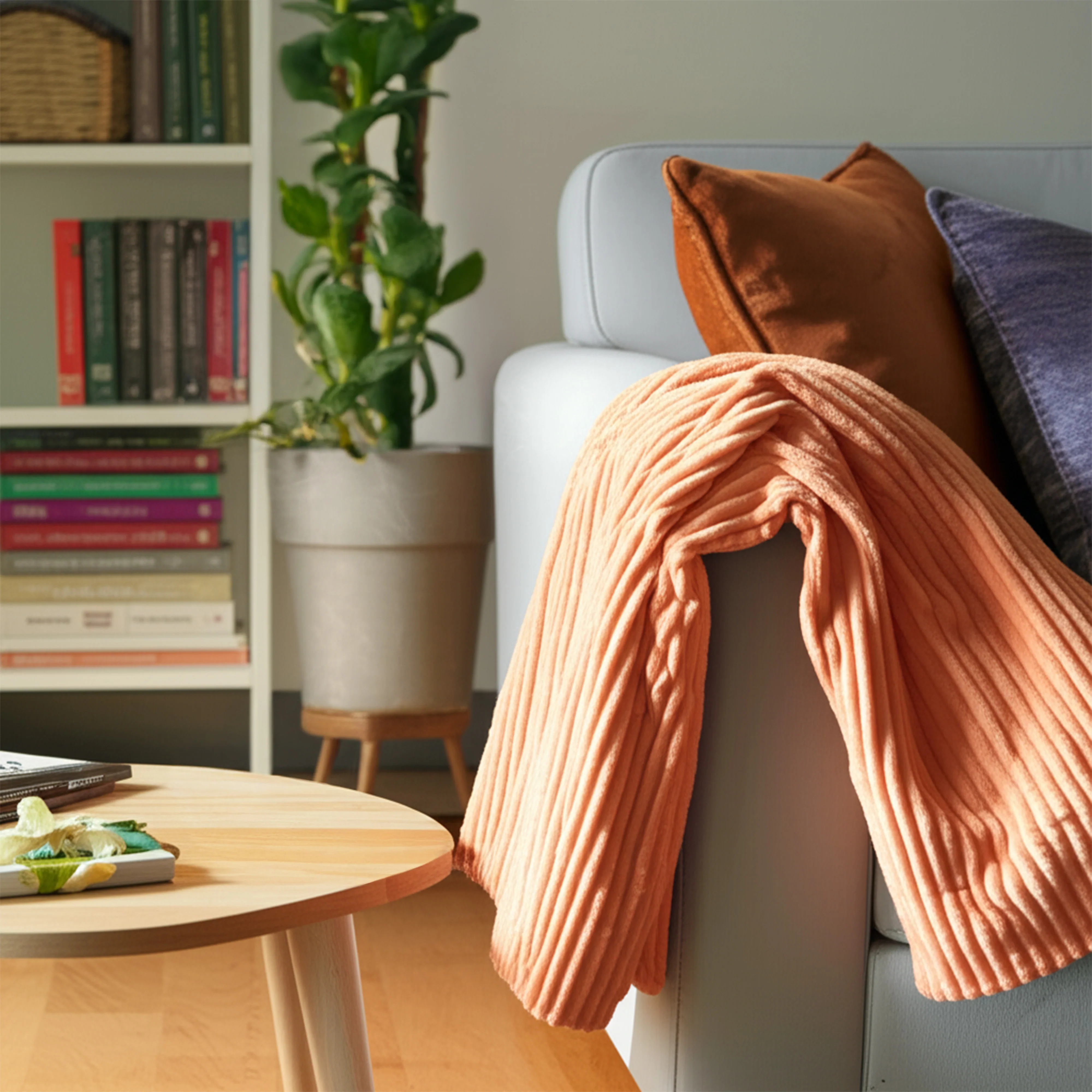ELLE Heated Throw Blanket (Apricot Wash) - Image 3