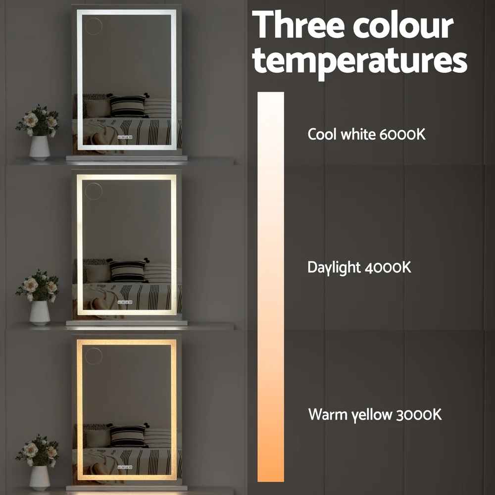 Embellir Bluetooth Makeup Mirror 58x80cm Hollywood Vanity with LED Light Crystal - Image 6