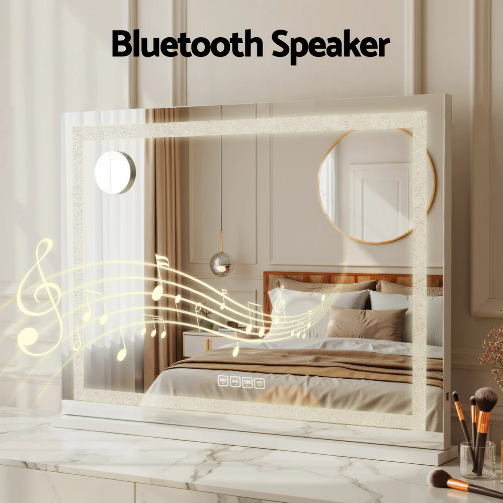Embellir Bluetooth Makeup Mirror 80x58cm Hollywood Vanity with LED Light Crystal - Image 7
