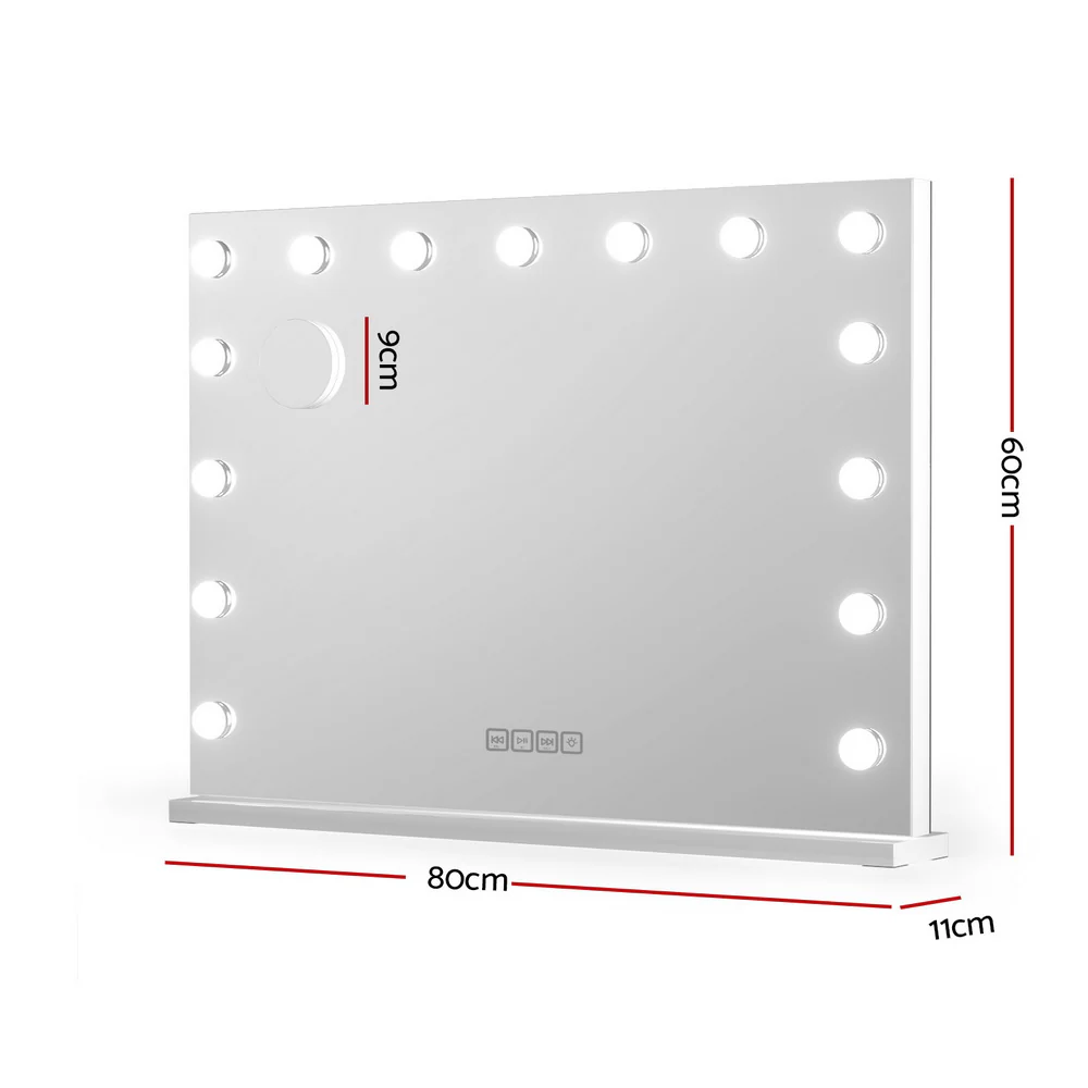 Embellir Bluetooth Makeup Mirror 80x58cm Hollywood Vanity with LED Light Wall - Image 3