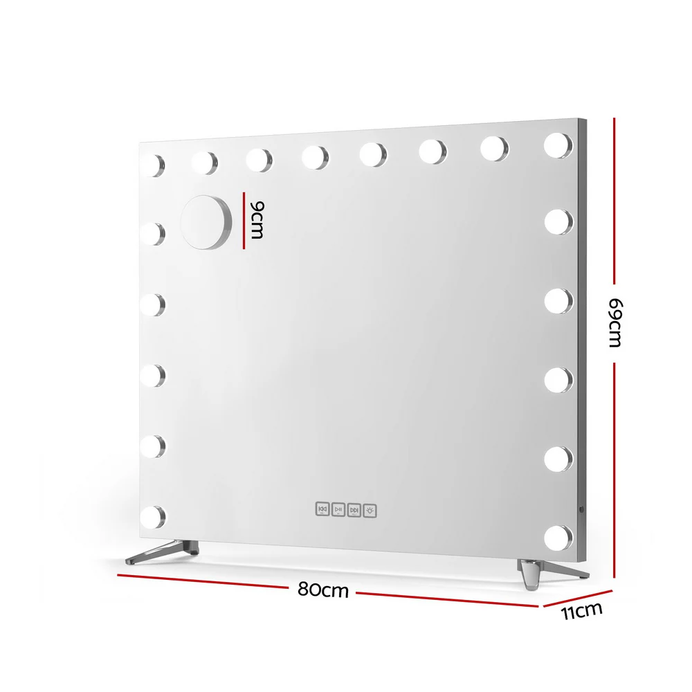 Embellir Bluetooth Makeup Mirror 80x65cm Hollywood Vanity with LED Light Wall - Image 3