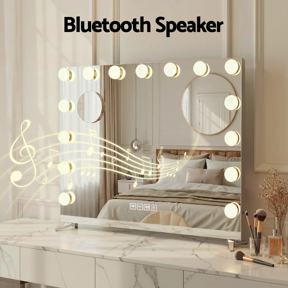 Embellir Bluetooth Makeup Mirror 80x65cm Hollywood Vanity with LED Light Wall - Image 7