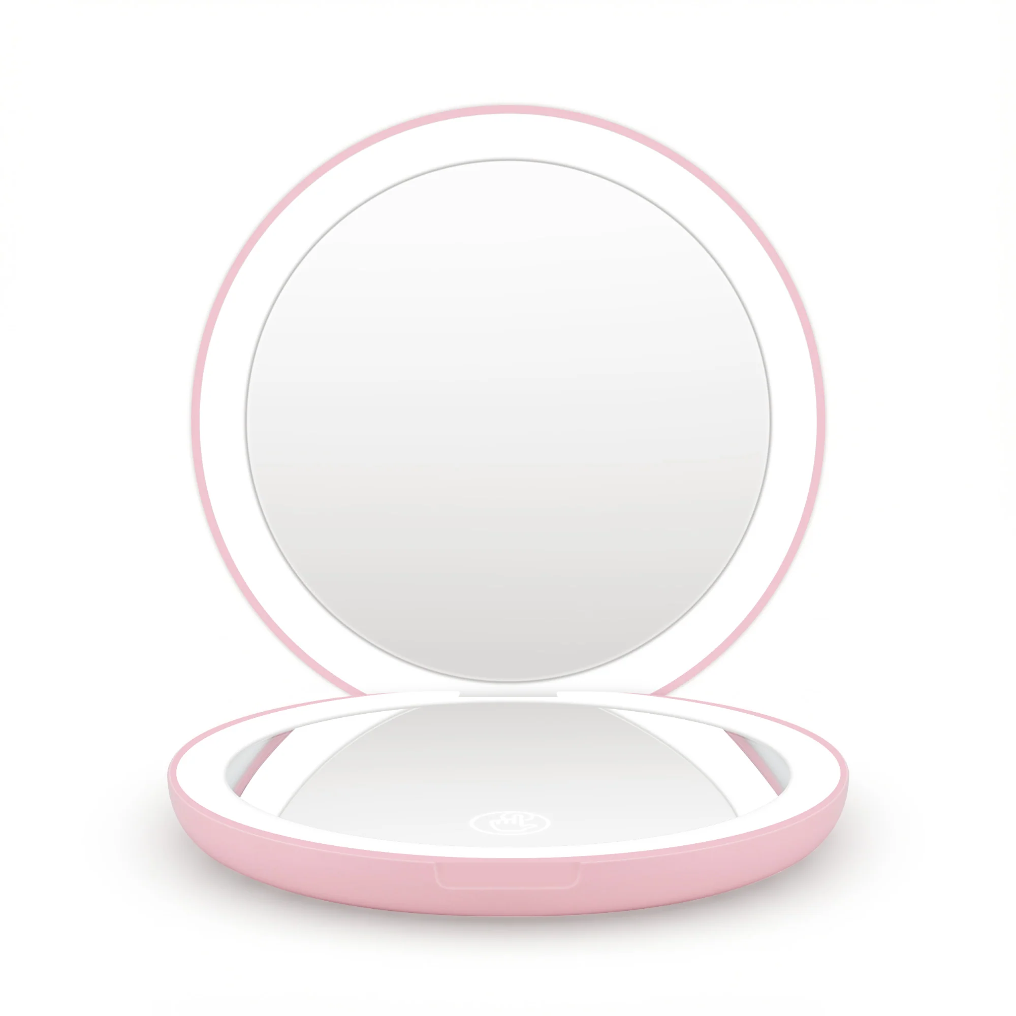 Embellir LED Compact Mirror Lighted Travel Makeup Mirror Pocket-Sized 1x 10x Magnification Round Pink - Image 4