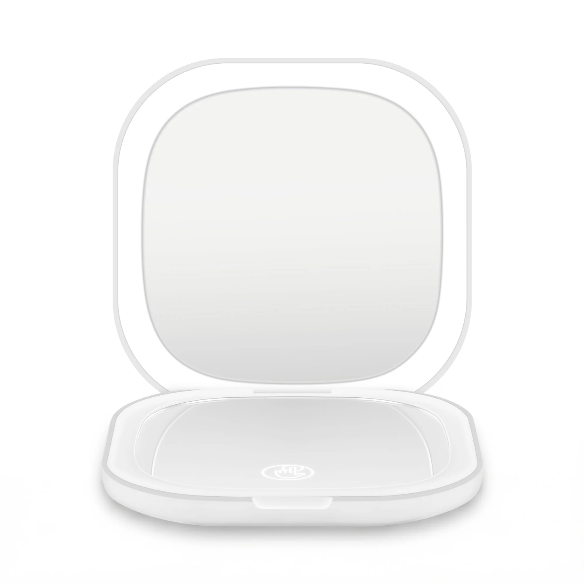 Embellir LED Compact Mirror Lighted Travel Makeup Mirror Pocket-Sized 1x 10x Magnification Square White - Image 4