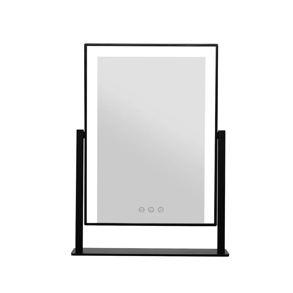 Embellir Makeup Mirror 25x30cm Hollywood Vanity with LED Light Rotation Black - Image 4