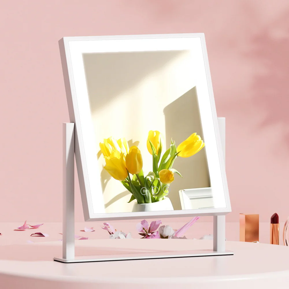 Embellir Makeup Mirror 25x30cm Hollywood Vanity with LED Light Rotation White - Image 2