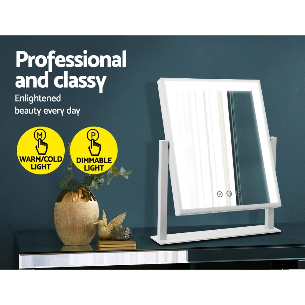 Embellir Makeup Mirror 25x30cm Hollywood Vanity with LED Light Rotation White - Image 6