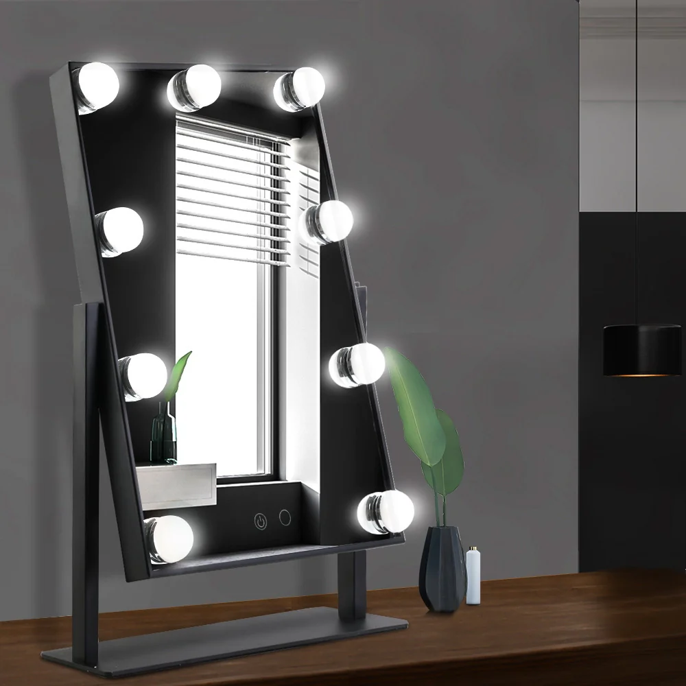 Embellir Makeup Mirror 30x48cm Hollywood Vanity with LED Light Rotation Tabletop - Image 8