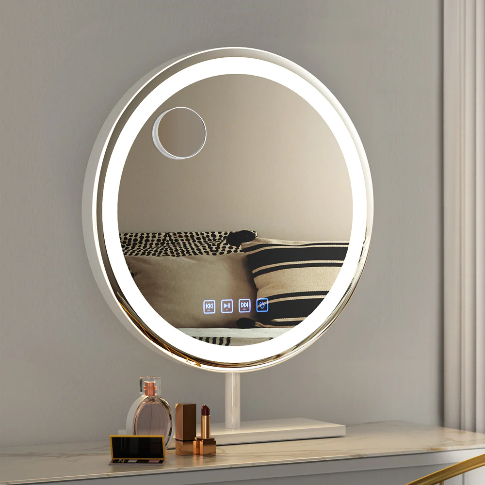 Embellir Makeup Mirror 40x40cm Hollywood Vanity with LED Light Tabletop Round - Image 2