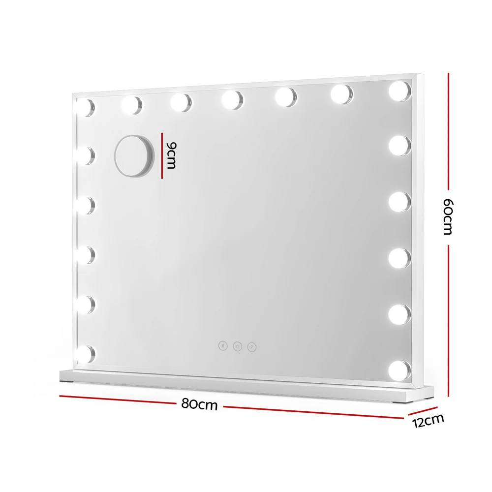 Embellir Makeup Mirror 80x58cm Hollywood Vanity with LED Light Tabletop Wall - Image 3