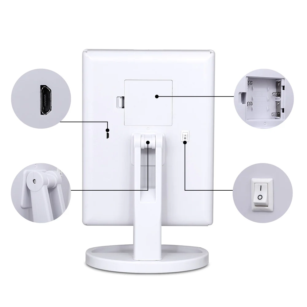 Embellir Tri-fold Makeup Mirror 1X2X3X Magnifying with LED Light Travel Portable - Image 6