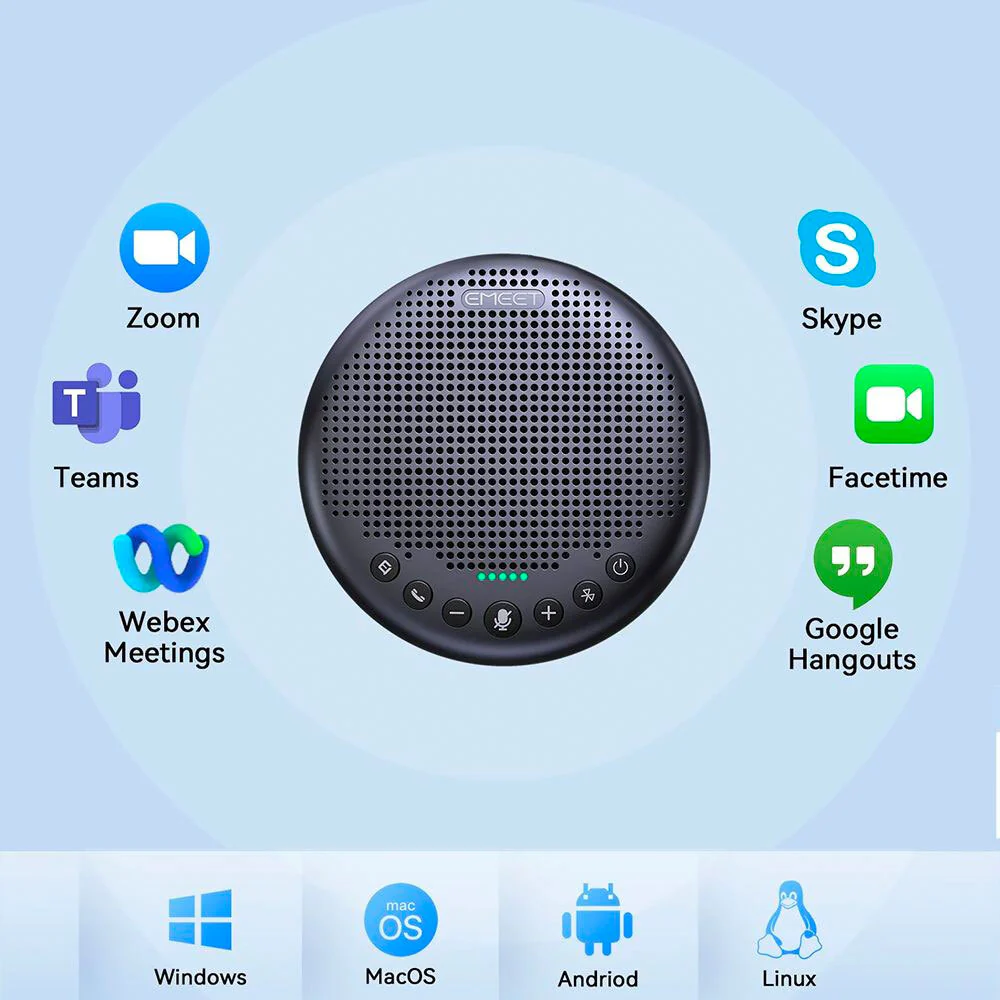 eMeet OfficeCore Luna Plus Bluetooth Speakerphone with Extension Mic - Image 9