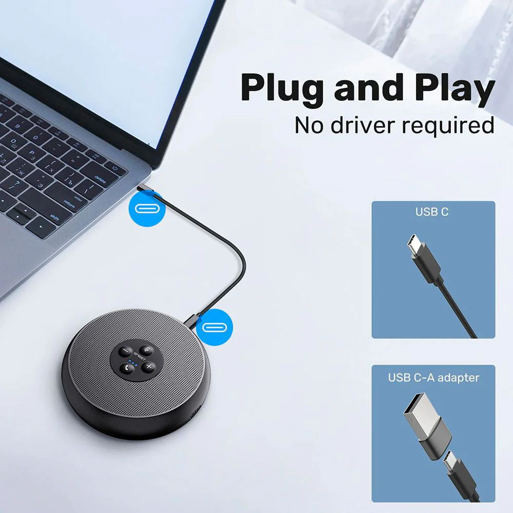 EMEET Portable OfficeCore M1A Zoom-Certified Plug-and-Play USB Speakerphone - Image 7