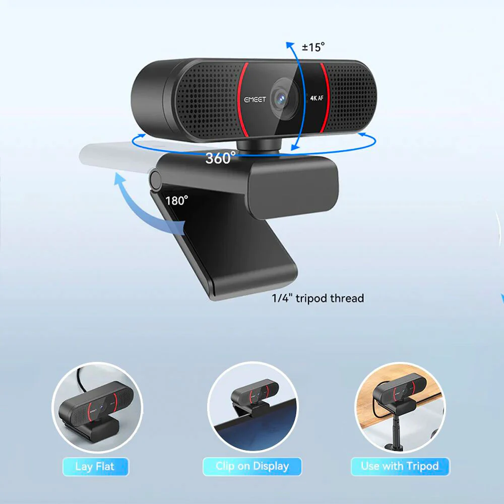 eMeet SmartCam C960 4K UHD Autofocus 4K Webcam with Dual Mic - Image 10