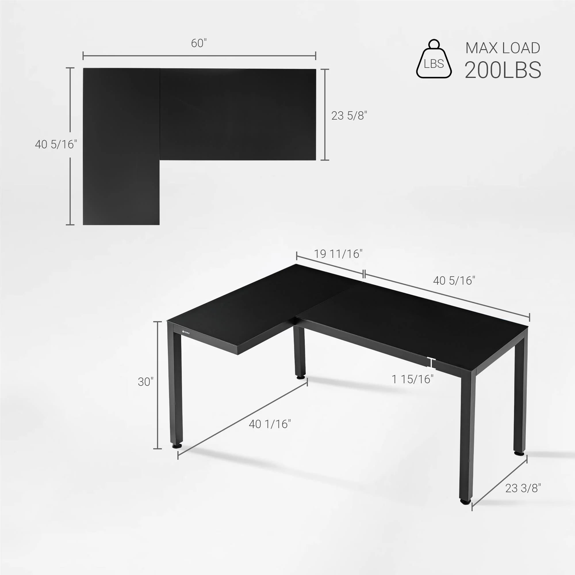 Eureka GTG - L60, L-Shaped Glass LED Gaming Desk (Left) - Image 10