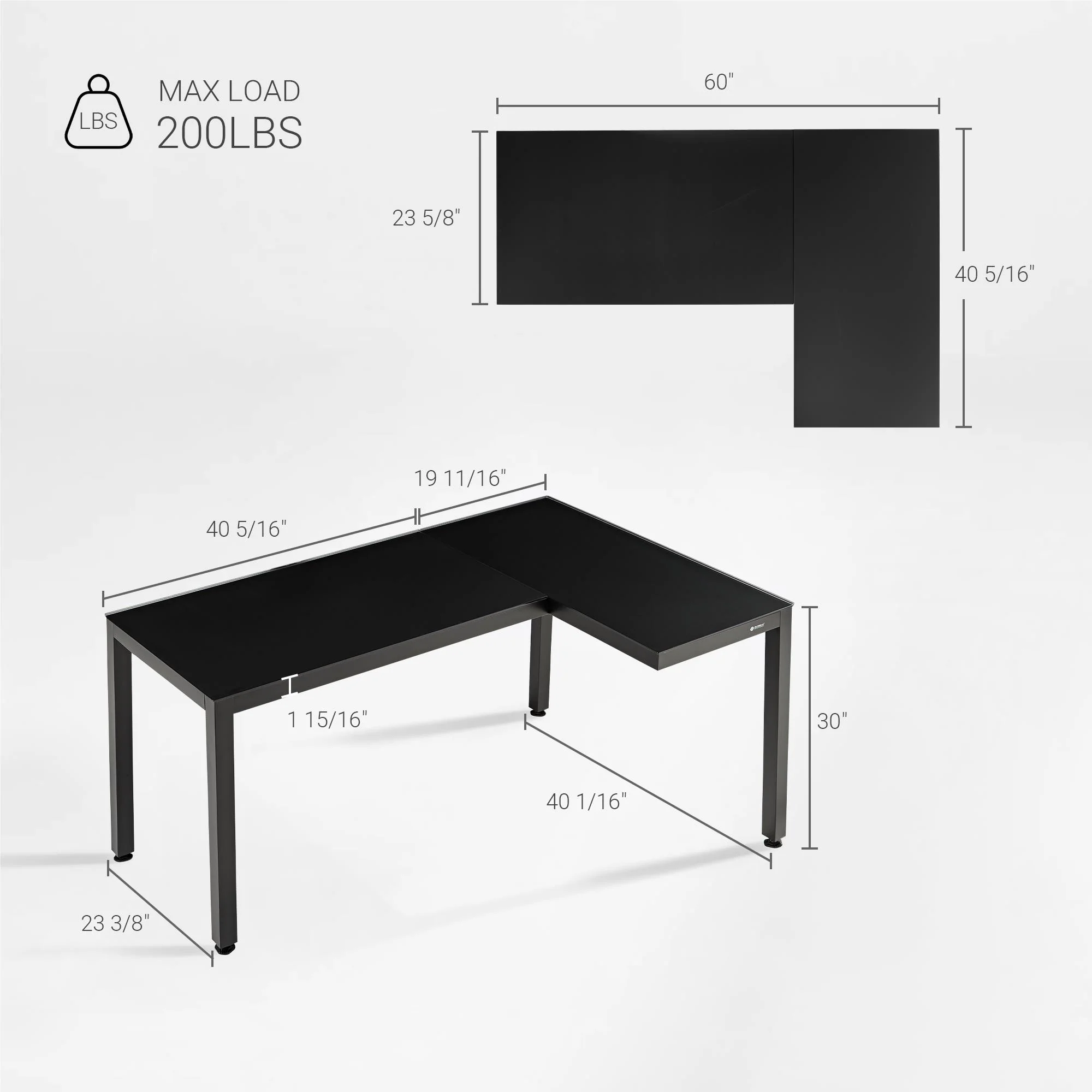 Eureka GTG - L60, L-Shaped Glass LED Gaming Desk (Right) - Image 10