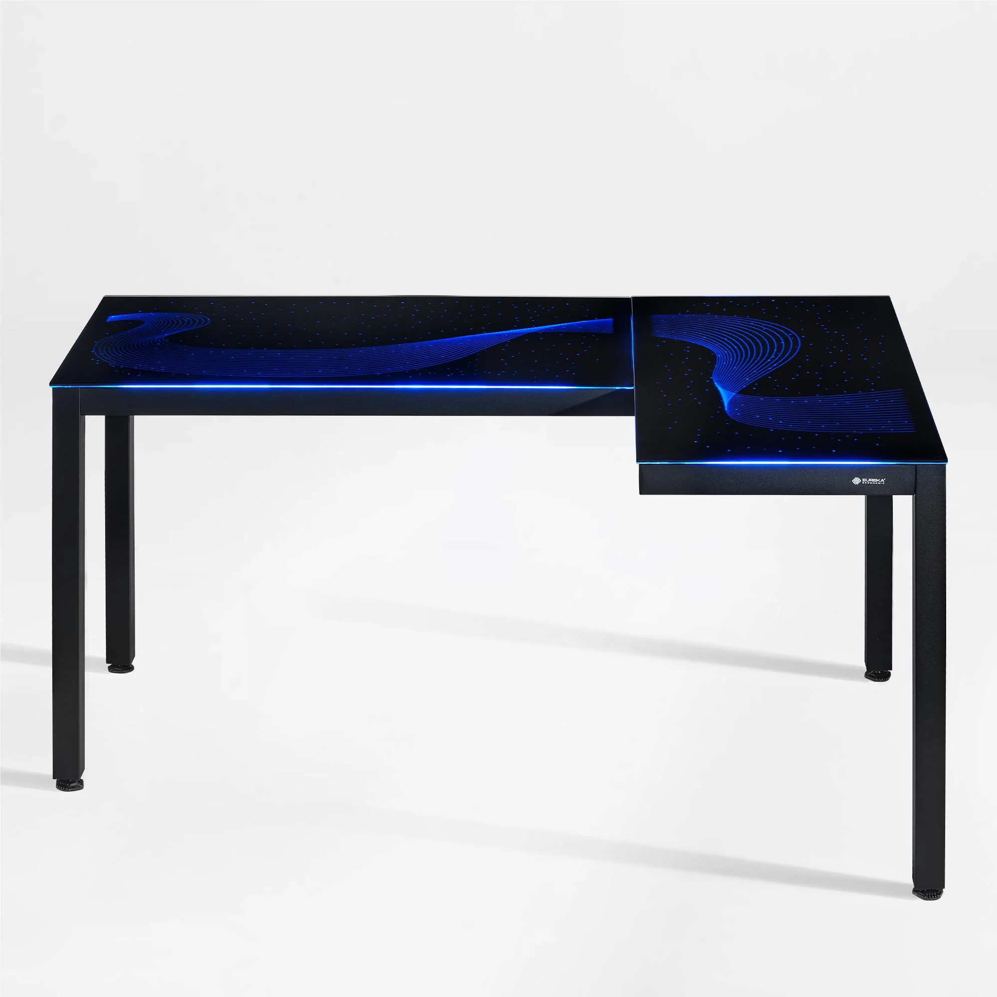 Eureka GTG - L60, L-Shaped Glass LED Gaming Desk (Right) - Image 2