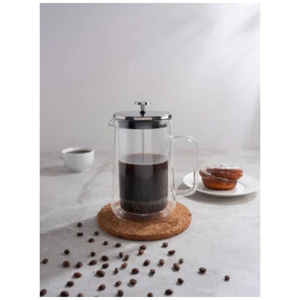 Euroline Double Wall Glass Coffee & Tea Plunger French Press Maker 1000ml - Image 3