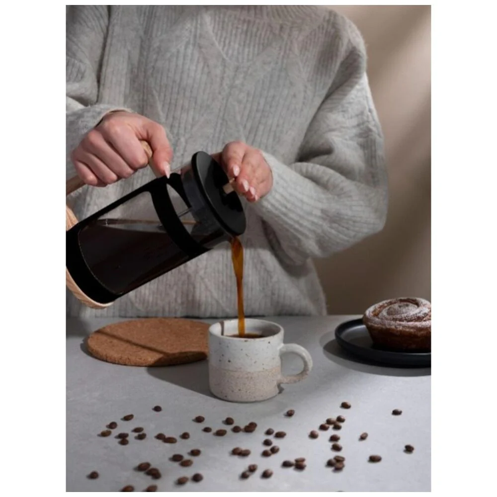 Euroline Plunger French Press Coffee Maker Durable Glass 1000ml (Black) - Image 3
