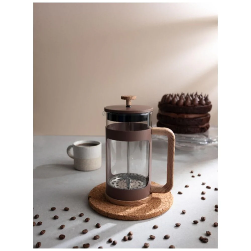 Euroline Plunger French Press Coffee Maker Durable Glass 1000ml (Latte) - Image 2