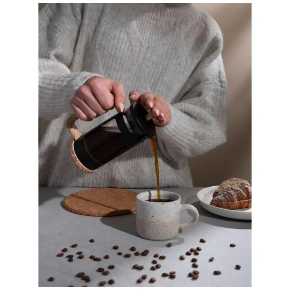 Euroline Plunger French Press Coffee Maker Durable Glass 350ml (Black) - Image 4