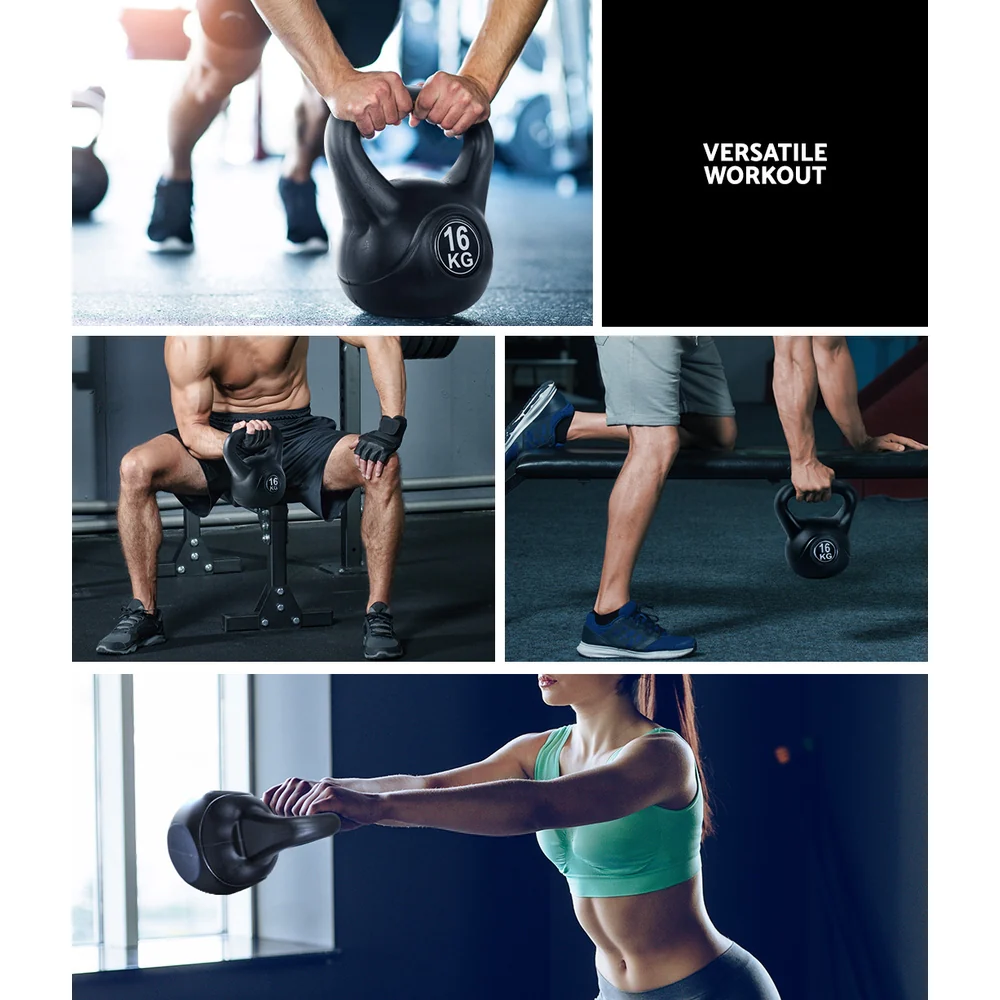 Everfit 16kg Kettlebell Set Weight Lifting Bench Dumbbells Kettle Bell Gym Home - Image 6