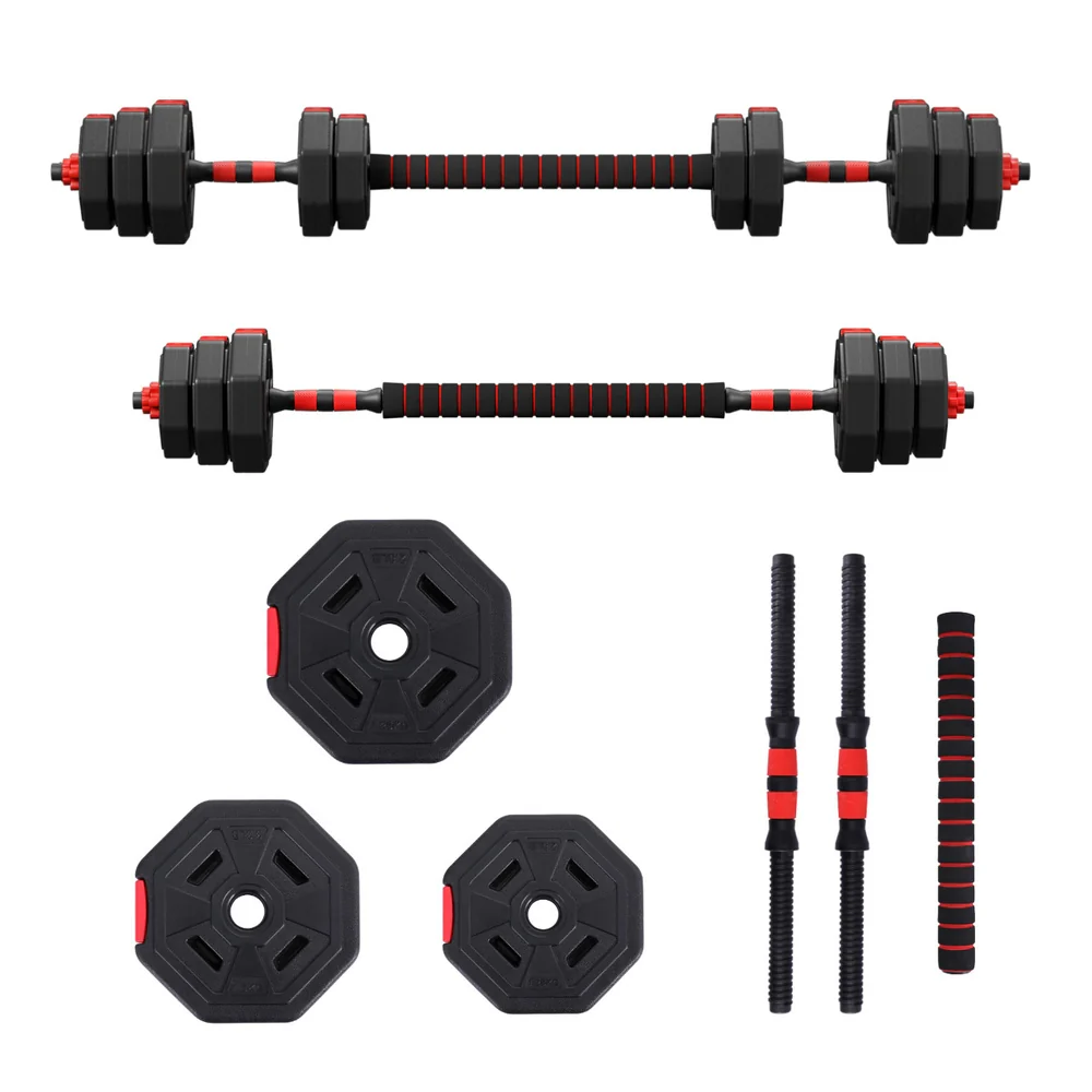 Everfit 20kg Adjustable Dumbbell Barbell Set Weight Plates Home Workout - Image 4