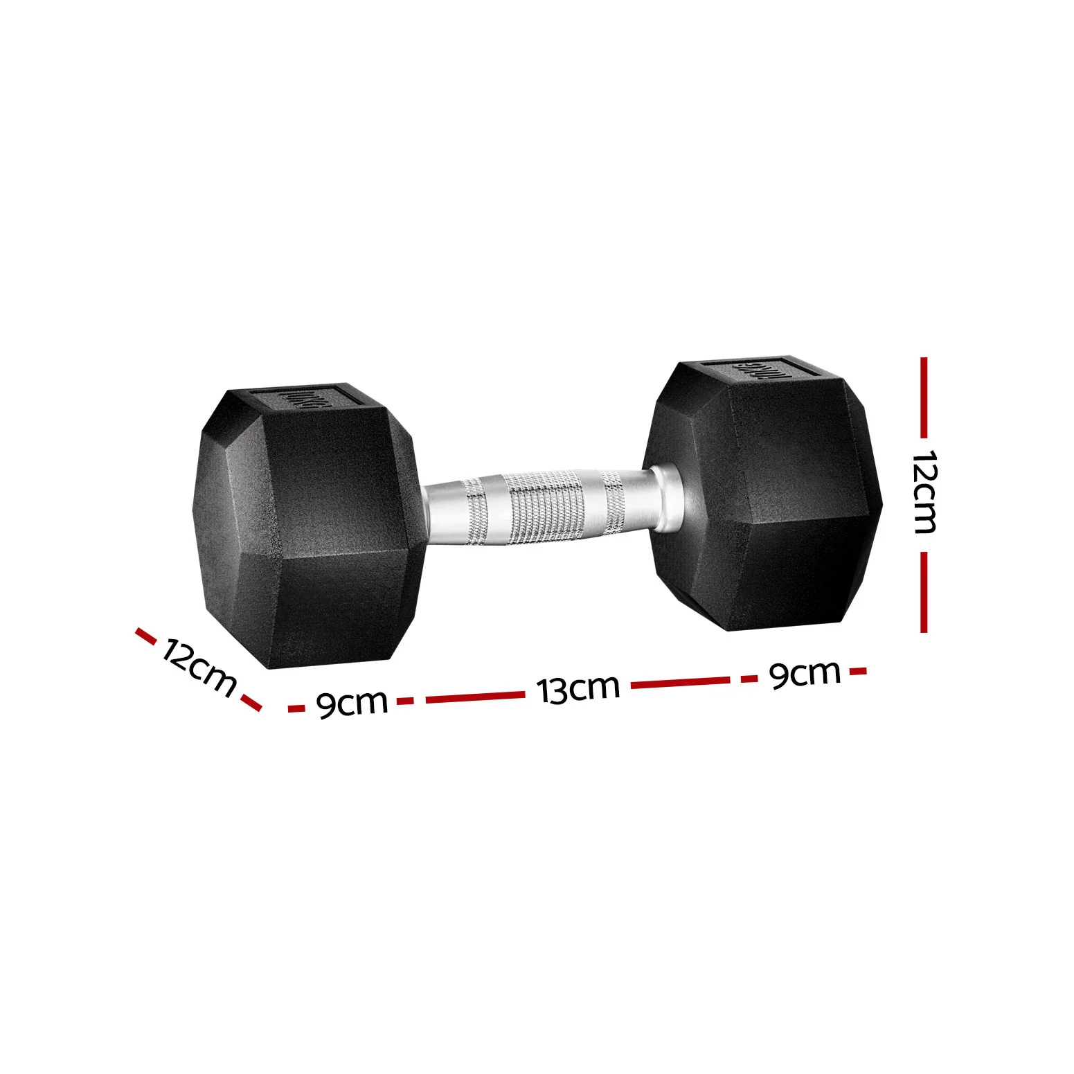 Everfit 20kg Hex Dumbbells Set Dumbbells Weights Lifting Bench Gym Workout 2x10kg - Image 3