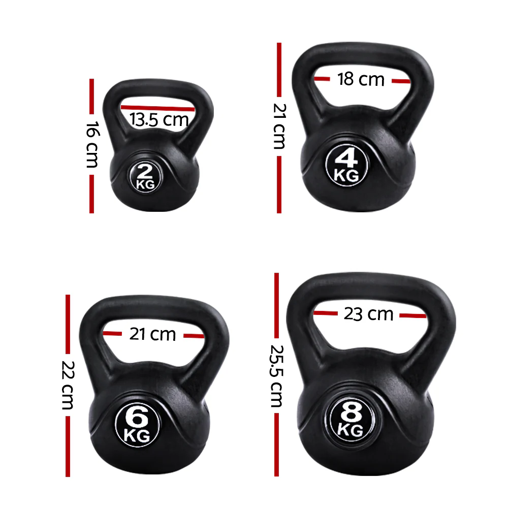 Everfit 22kg Kettlebell Set Weight Lifting Kettlebells Bench Dumbbells Gym Home - Image 2