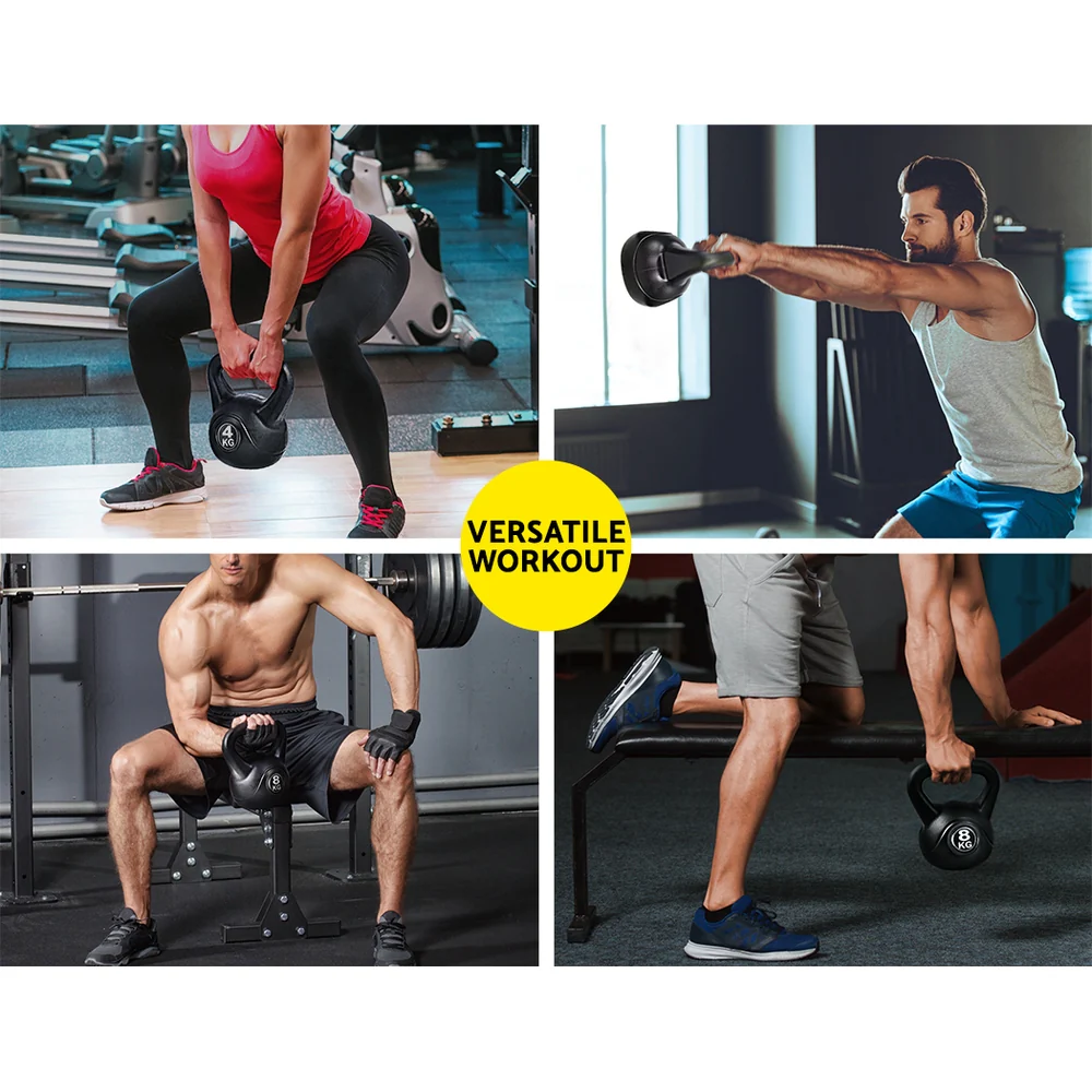 Everfit 22kg Kettlebell Set Weight Lifting Kettlebells Bench Dumbbells Gym Home - Image 6