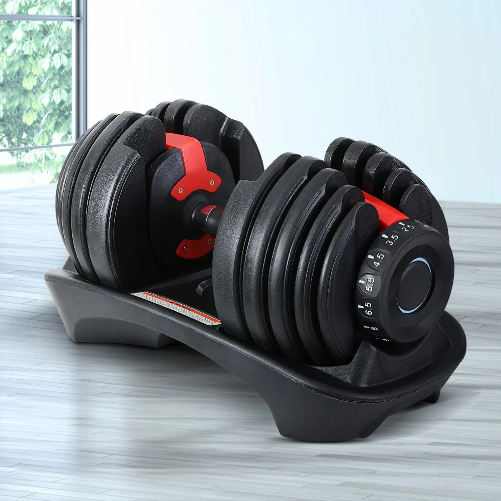 Everfit 24kg Dumbbells Adjustable Dumbbell Weight Plates Home Gym - Image 2