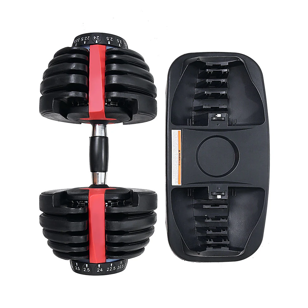 Everfit 24kg Dumbbells Adjustable Dumbbell Weight Plates Home Gym 2pcs - Image 4