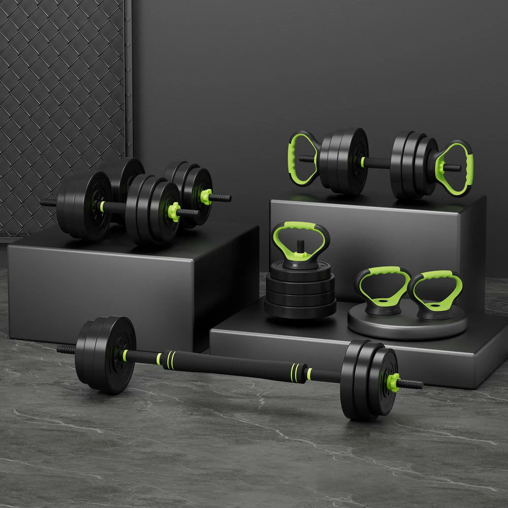 Everfit 25kg Adjustable Dumbbells Set Kettle Bell Weight Plates Barbells Gym - Image 2