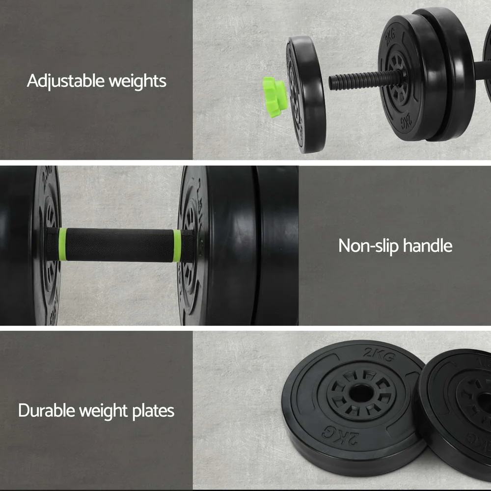 Everfit 25kg Adjustable Dumbbells Set Kettle Bell Weight Plates Barbells Gym - Image 6