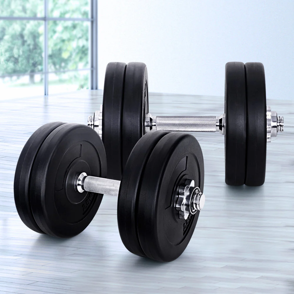 Everfit 25kg Dumbbell Set Weight Plates Dumbbells Lifting Bench - Image 2