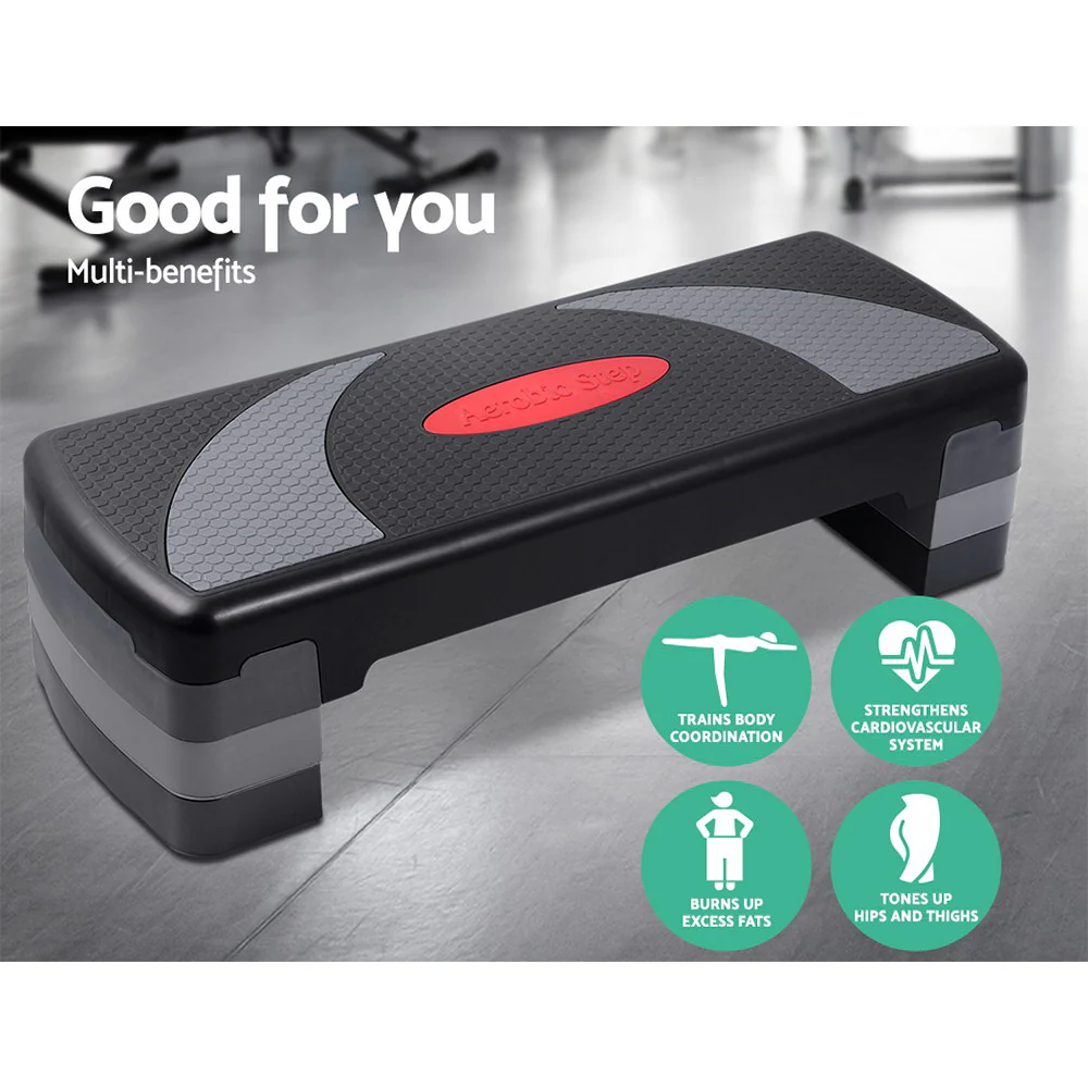 Everfit 3 Level Aerobic Step Exercise Stepper 78cm Gym Home Fitness - Image 4