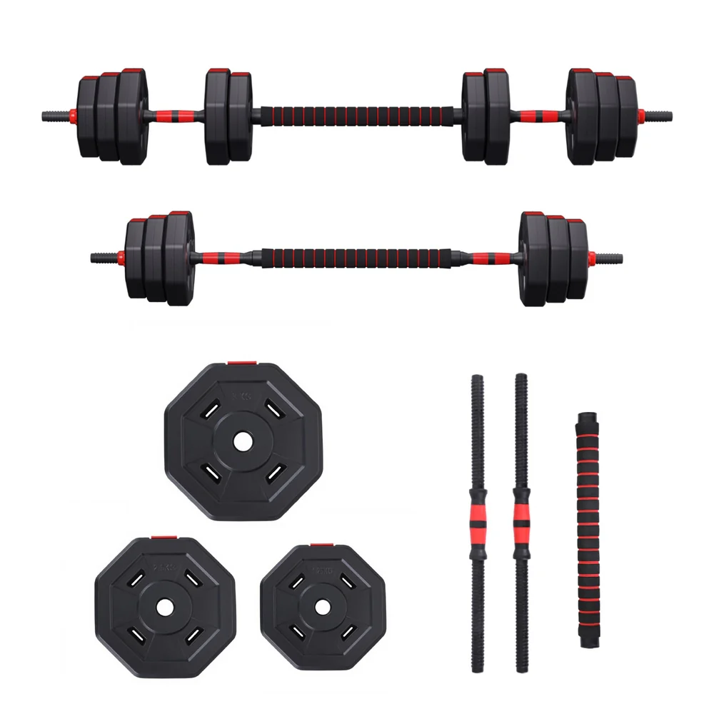 Everfit 40kg Adjustable Dumbbell Barbell Set Weight Plates Home Workout - Image 4