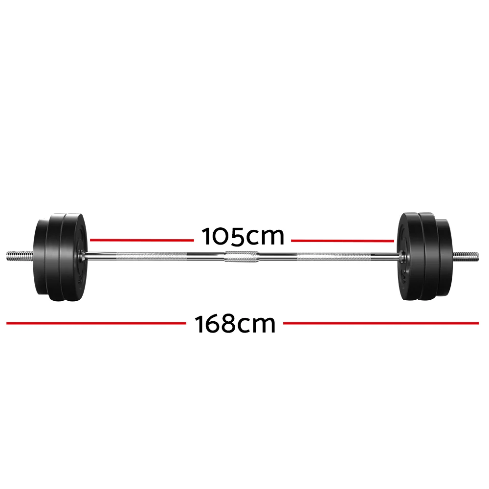Everfit 58kg Barbell Set Weight Plates Bar Lifting Bench 168cm - Image 3
