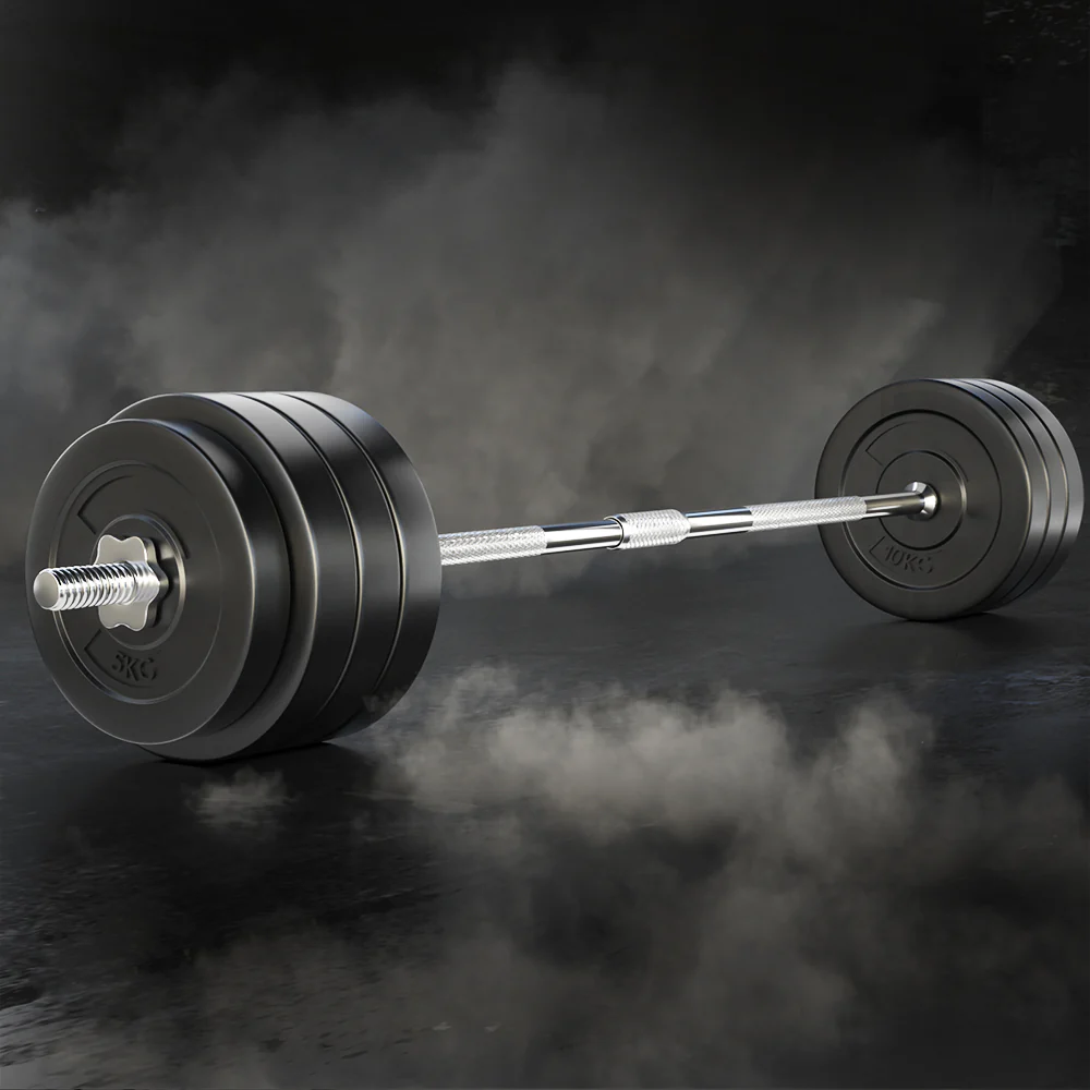 Everfit 78kg Barbell Set Weight Plates Bar Lifting Bench 168cm - Image 2