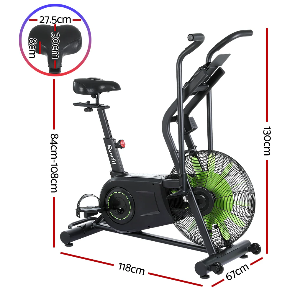 Everfit Air Bike Dual Action Exercise Bike Fitness Home Gym Cardio - Image 3