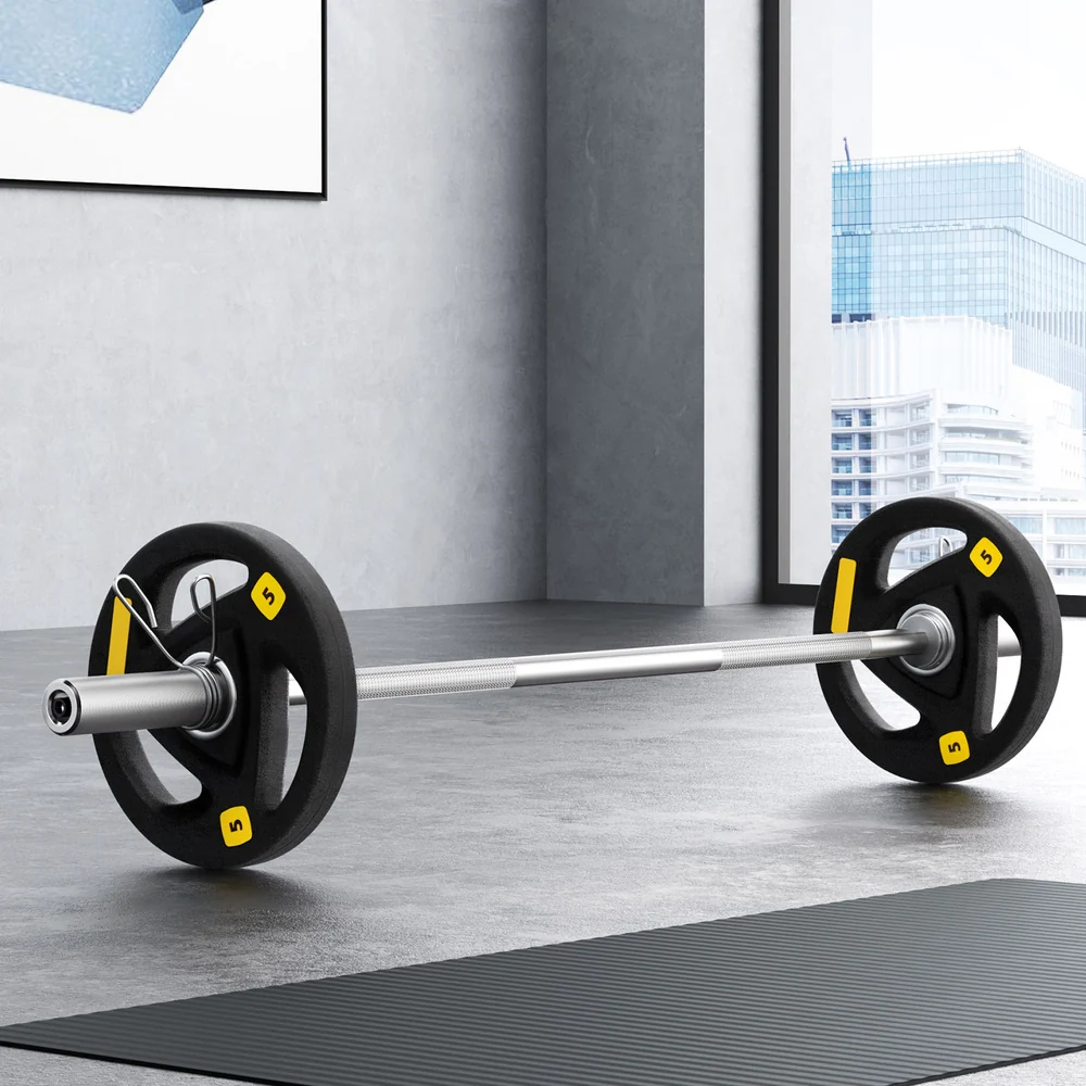 Everfit Barbells Set 16kg 120cm Dumbbells Barbells Plate Weight Lifting Home Gym - Image 2