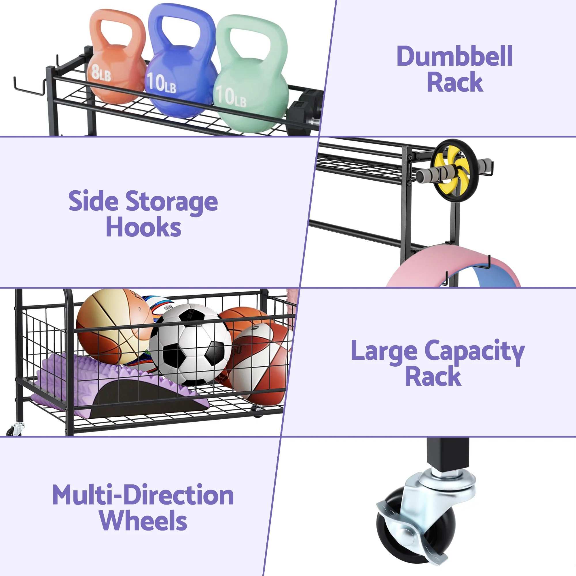 Everfit Dumbbell Rack Weight Rack for Dumbbells Home Gym Storage Black - Image 7