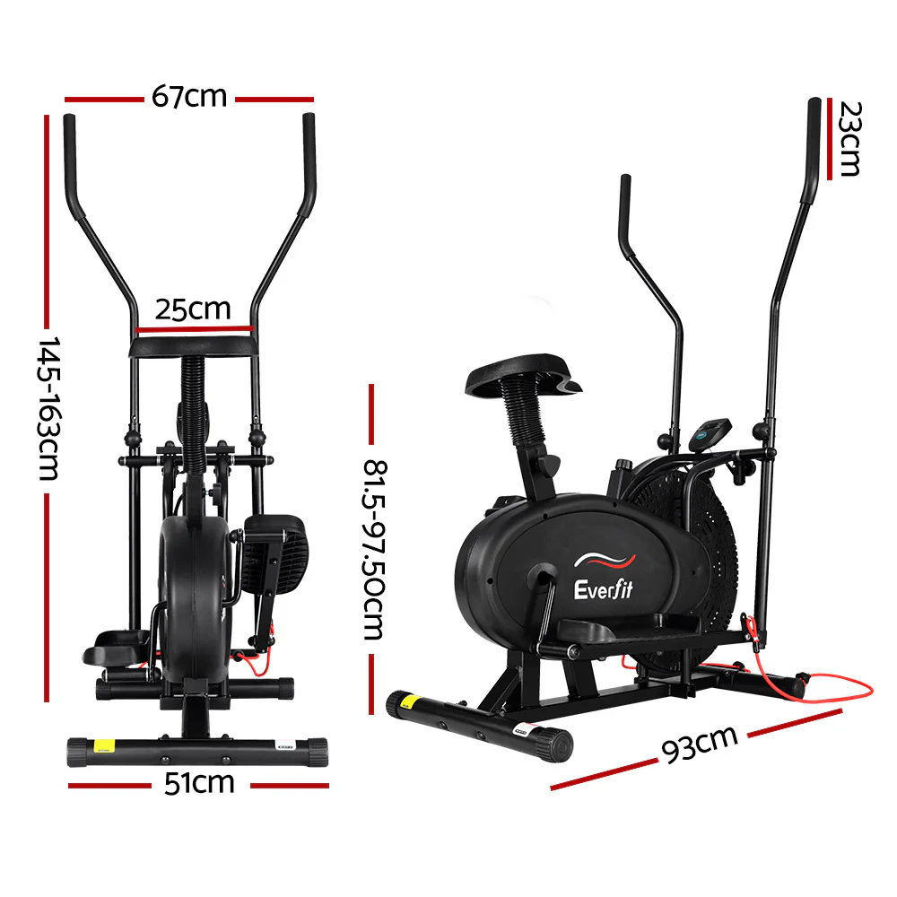 Everfit Exercise Bike 4 in 1 Elliptical Cross Trainer Home Gym Indoor Cardio - Image 3
