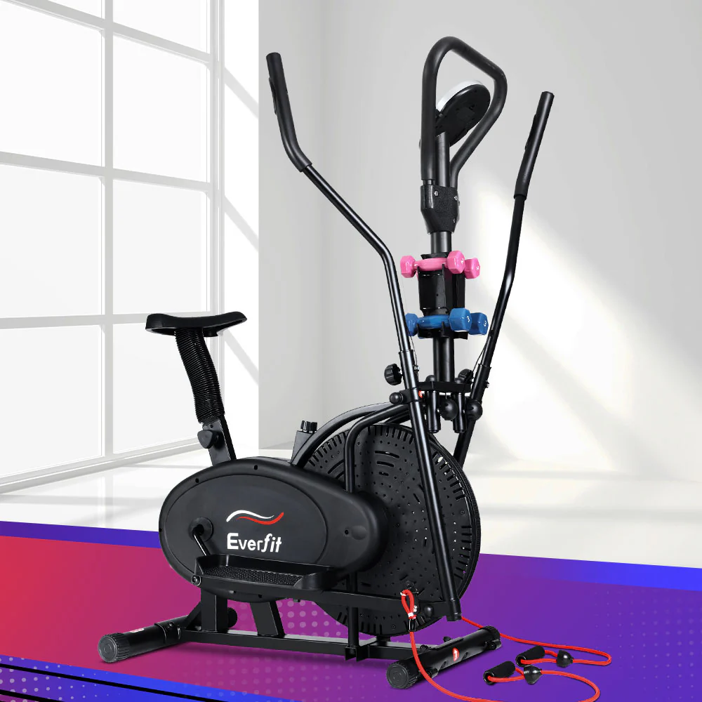 Everfit Exercise Bike 6 in 1 Elliptical Cross Trainer Home Gym Indoor Cardio - Image 2