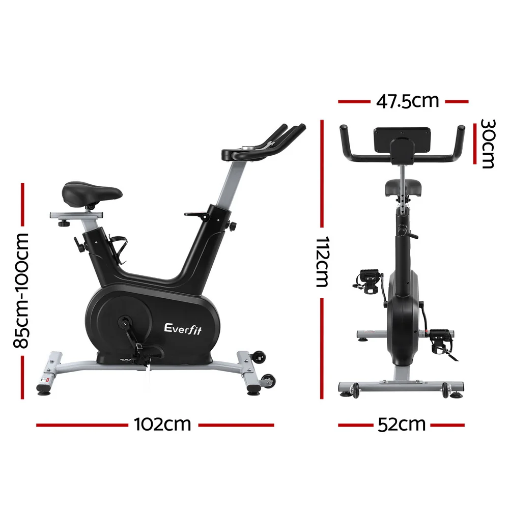 Everfit Exercise Bike Spin Bike Electromagnetic Smart Home Fitness 24-Level Resistance 120kg Bluetooth - Image 3