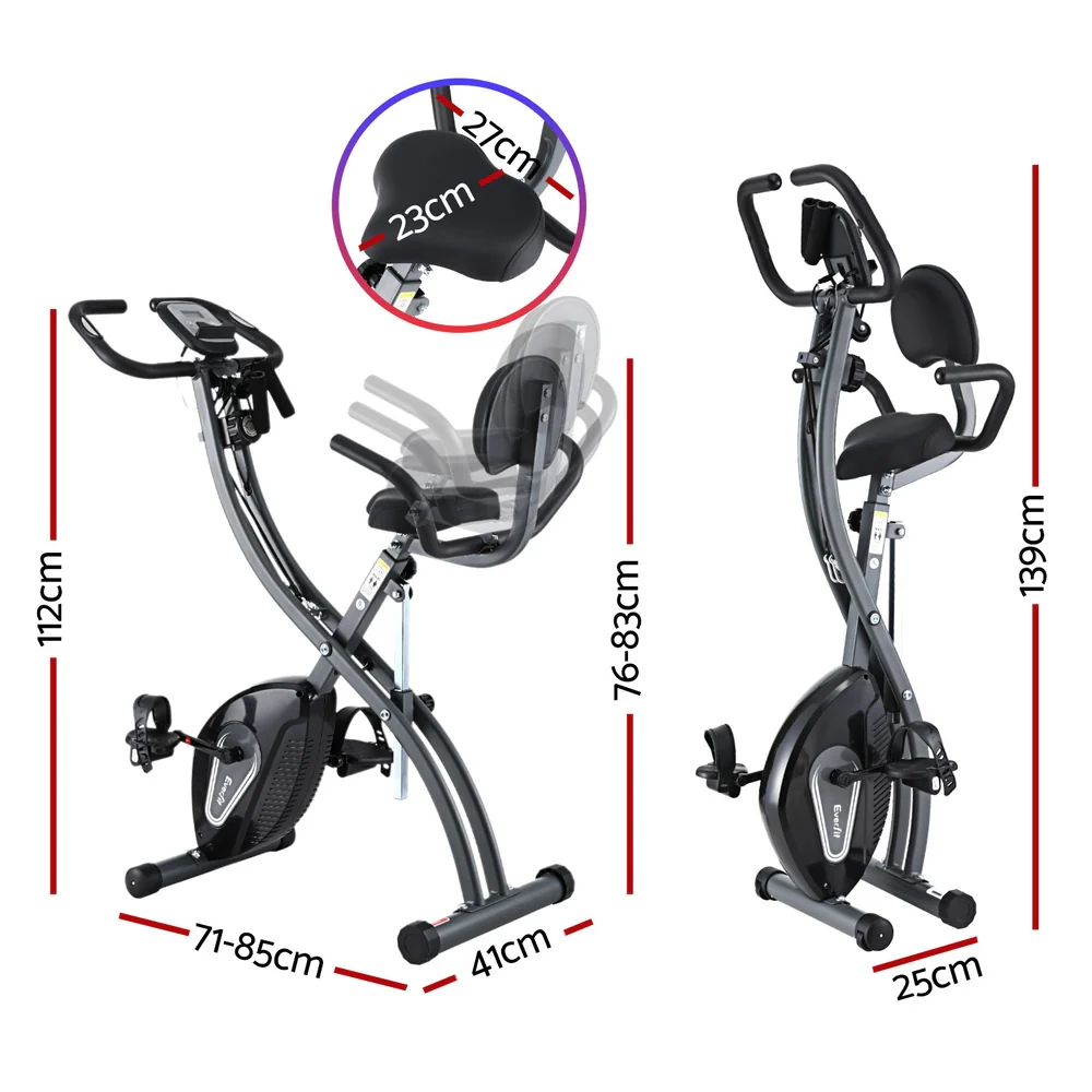 Everfit Folding Exercise Bike Magnetic X-Bike Aerobic Trainer Indoor Cycling - Image 3