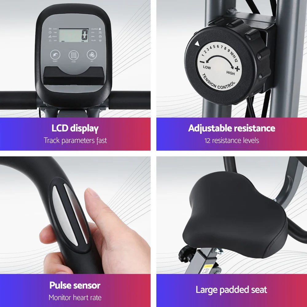 Everfit Folding Exercise Bike Magnetic X-Bike Aerobic Trainer Indoor Cycling - Image 7