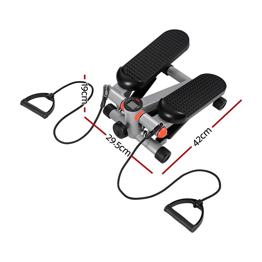 Everfit Mini Stepper with Resistance Rope Aerobic for Exercise Compact Home Workout (Grey) - Image 2